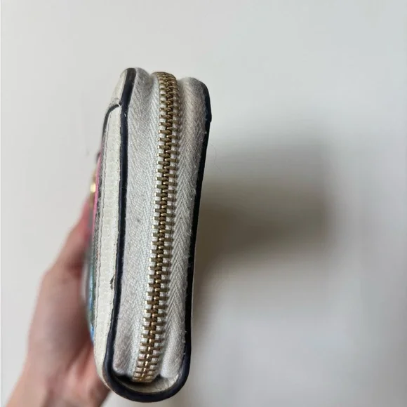 Gucci Cream and Green Floral Print Wallet